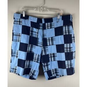 English Sports Shop Shorts Bermuda Genuine Handwoven Patchwork Plaid Madras 42